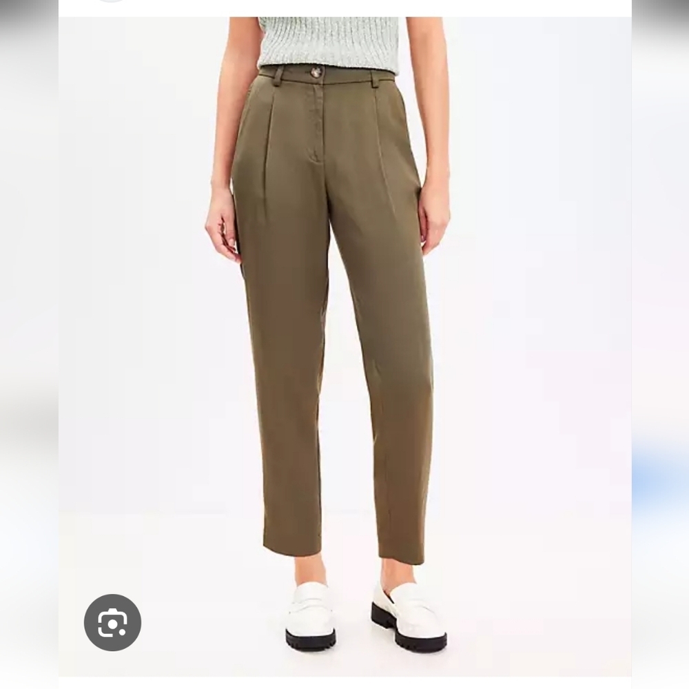 NWOT LOFT Emory Trousers With Pleated Front- Evening Olive - Picture 10 of 10